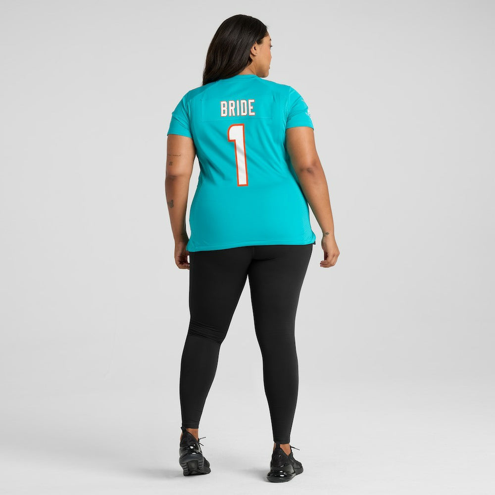 Number 1 Bride Miami Dolphins Women's Game Jersey - Aqua cheap
