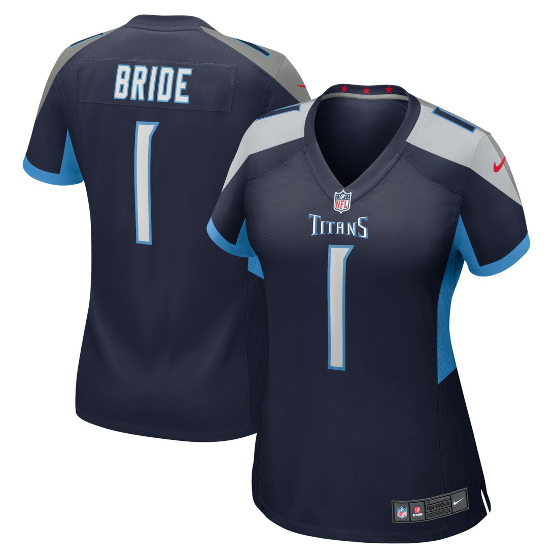 Number 1 Bride Tennessee Titans Women's Game Jersey - Navy sale
