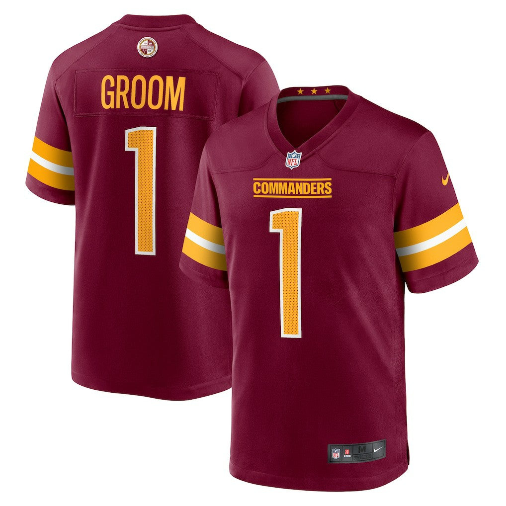 Number 1 Groom Washington Commanders Game Jersey - Burgundy discount