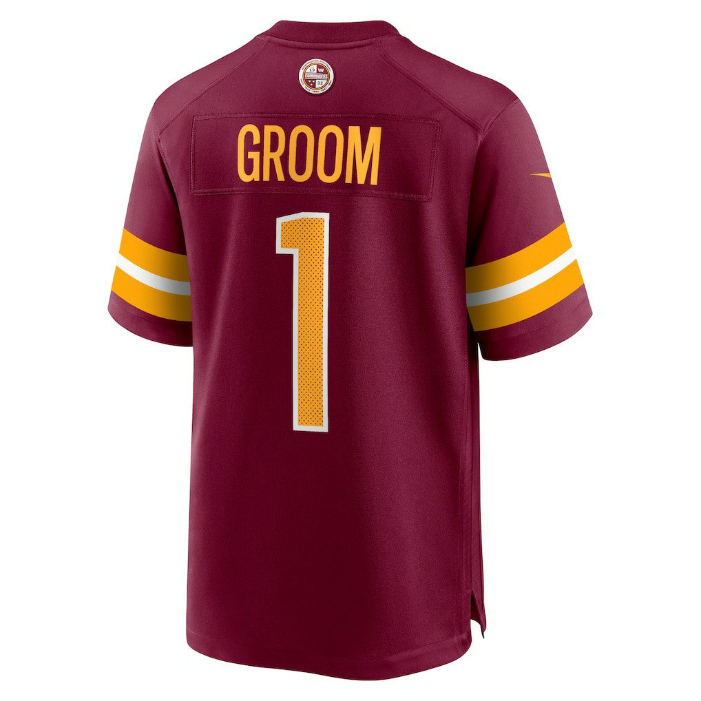 Number 1 Groom Washington Commanders Game Jersey - Burgundy discount