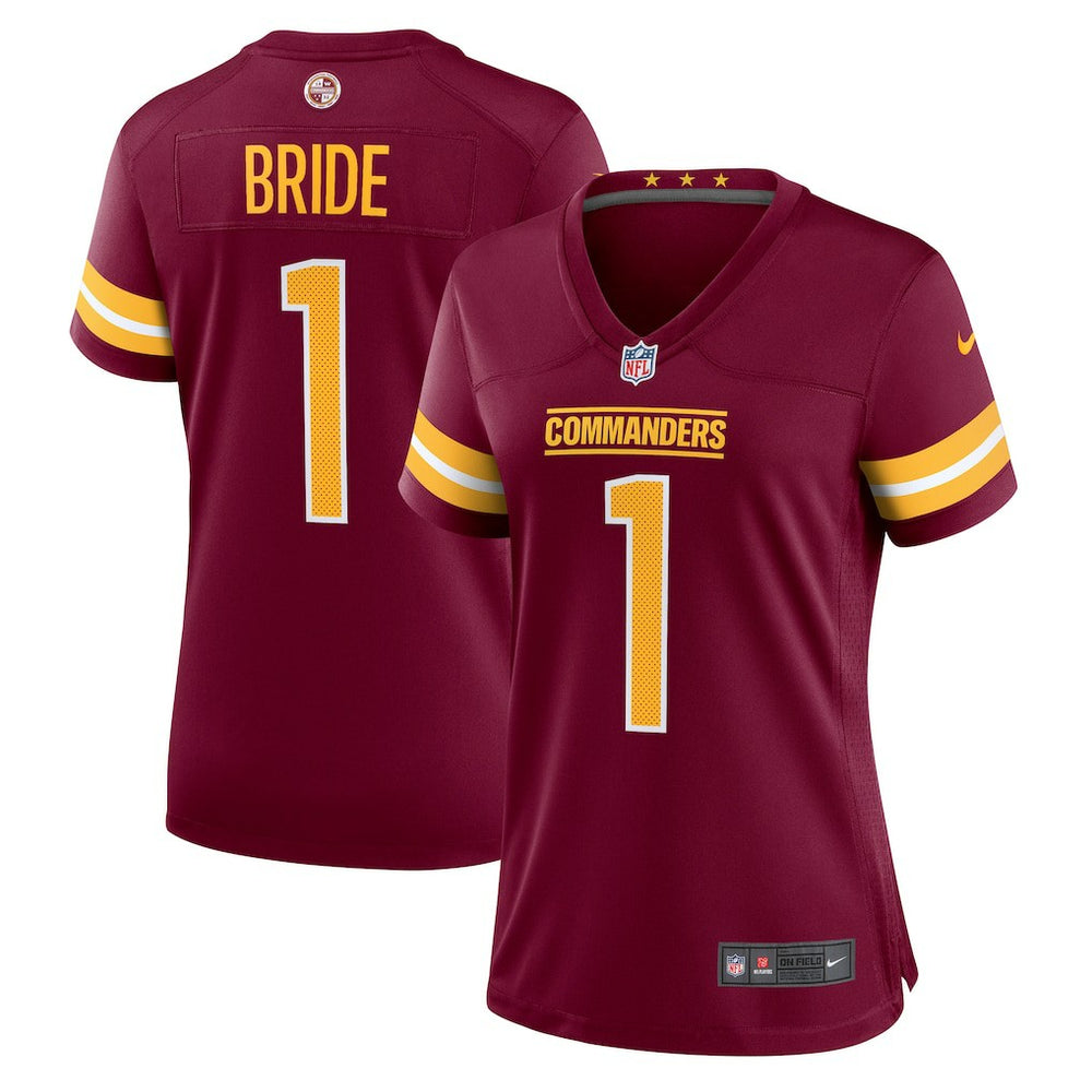 Number 1 Bride Washington Commanders Women's Game Jersey - Burgundy discount