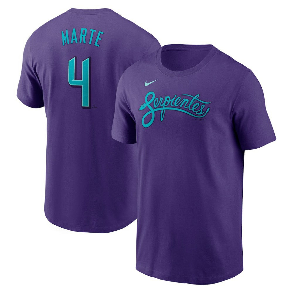 Ketel Marte Arizona Diamondbacks 2025 City Connect Fuse Name & Number T-Shirt Purple