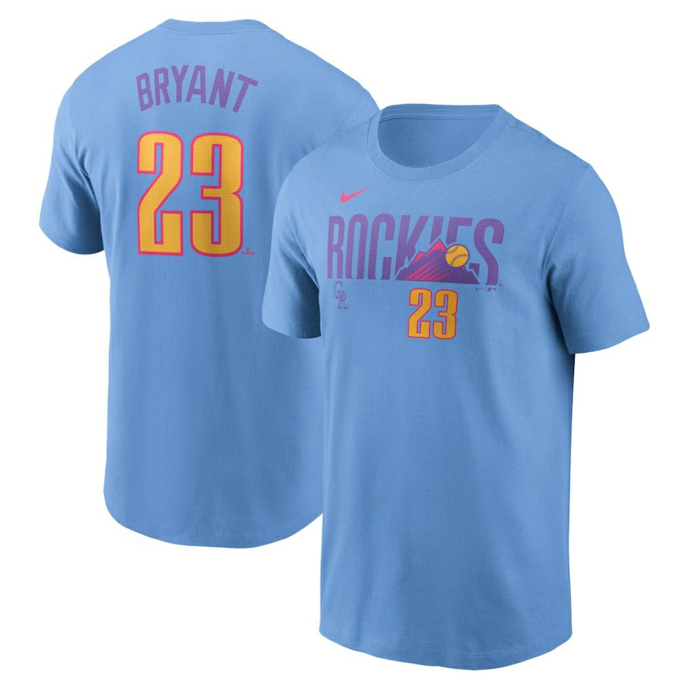 Kris Bryant Colorado Rockies 2025 City Connect Fuse Name & Number T-Shirt Light Blue
