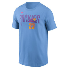 Kris Bryant Colorado Rockies 2025 City Connect Fuse Name & Number T-Shirt Light Blue