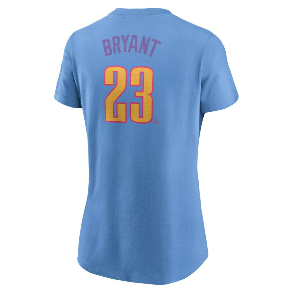 Kris Bryant Colorado Rockies Women's 2025 City Connect Fuse Name & Number T-Shirt Light Blue