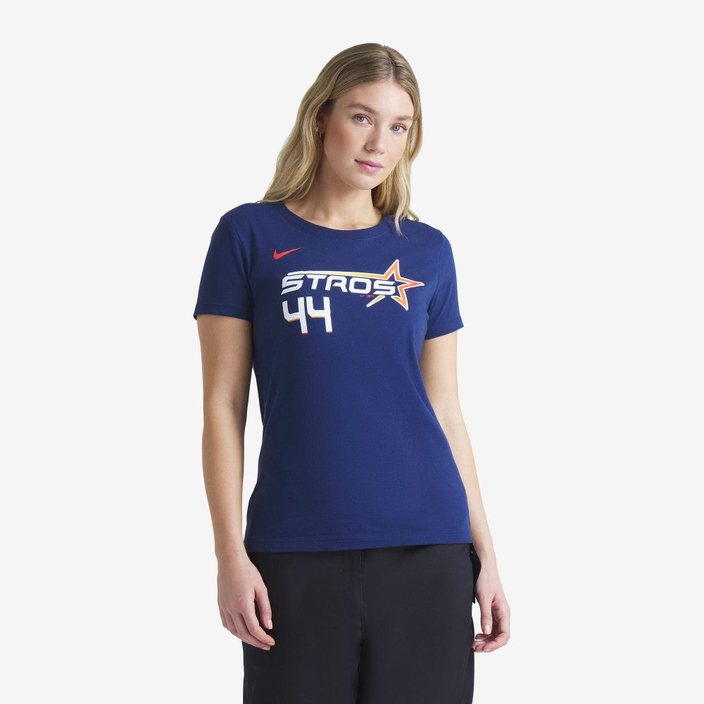 Yordan Alvarez Houston Astros Women's 2025 City Connect Fuse Name & Number T-Shirt Navy