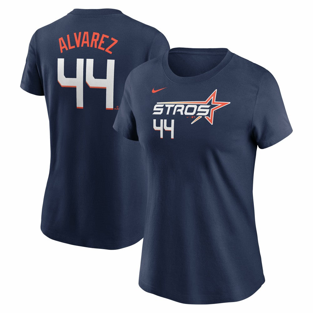 Yordan Alvarez Houston Astros Women's 2025 City Connect Fuse Name & Number T-Shirt Navy