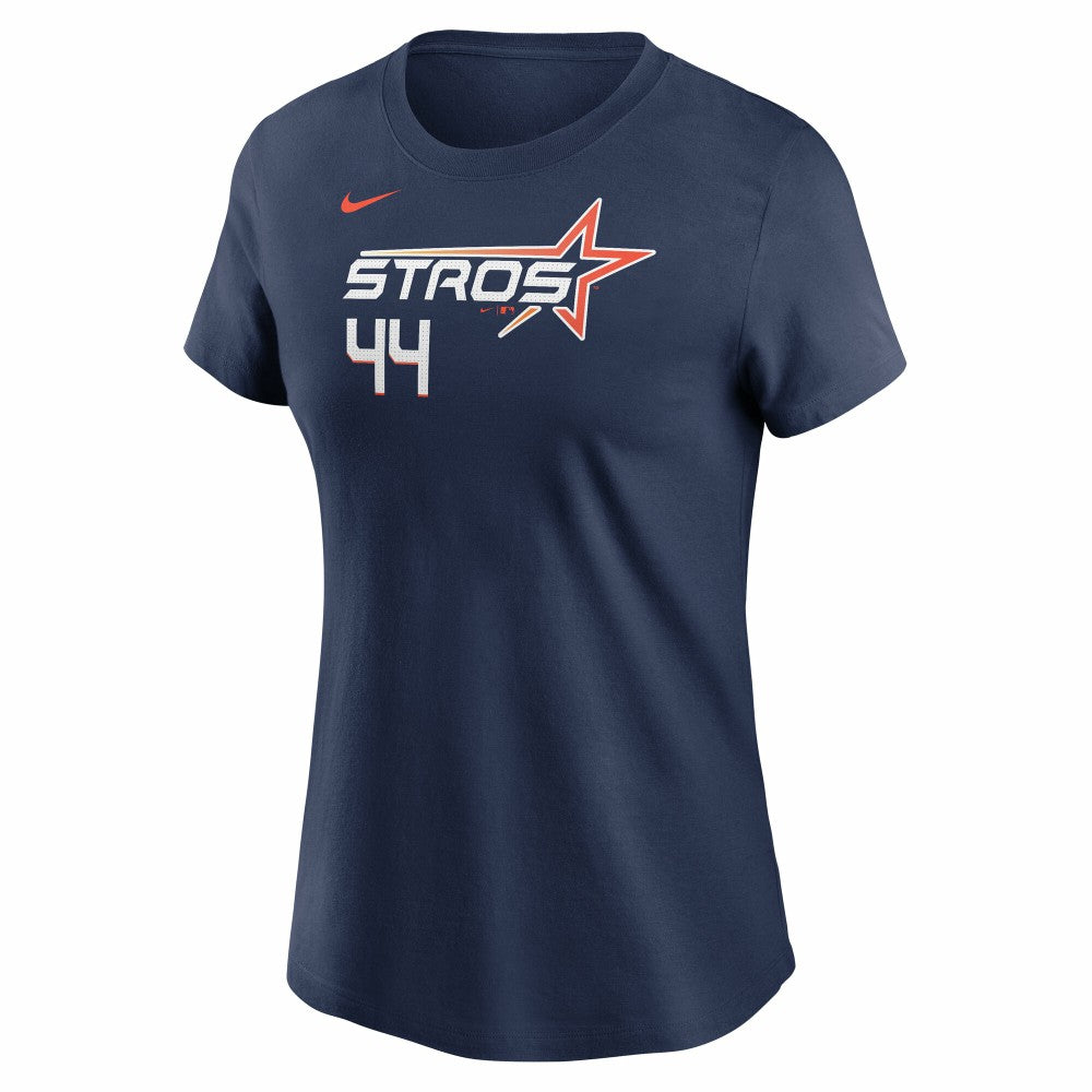 Yordan Alvarez Houston Astros Women's 2025 City Connect Fuse Name & Number T-Shirt Navy