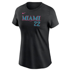Sandy Alcantara Miami Marlins Women's 2025 City Connect Fuse Name & Number T-Shirt Black