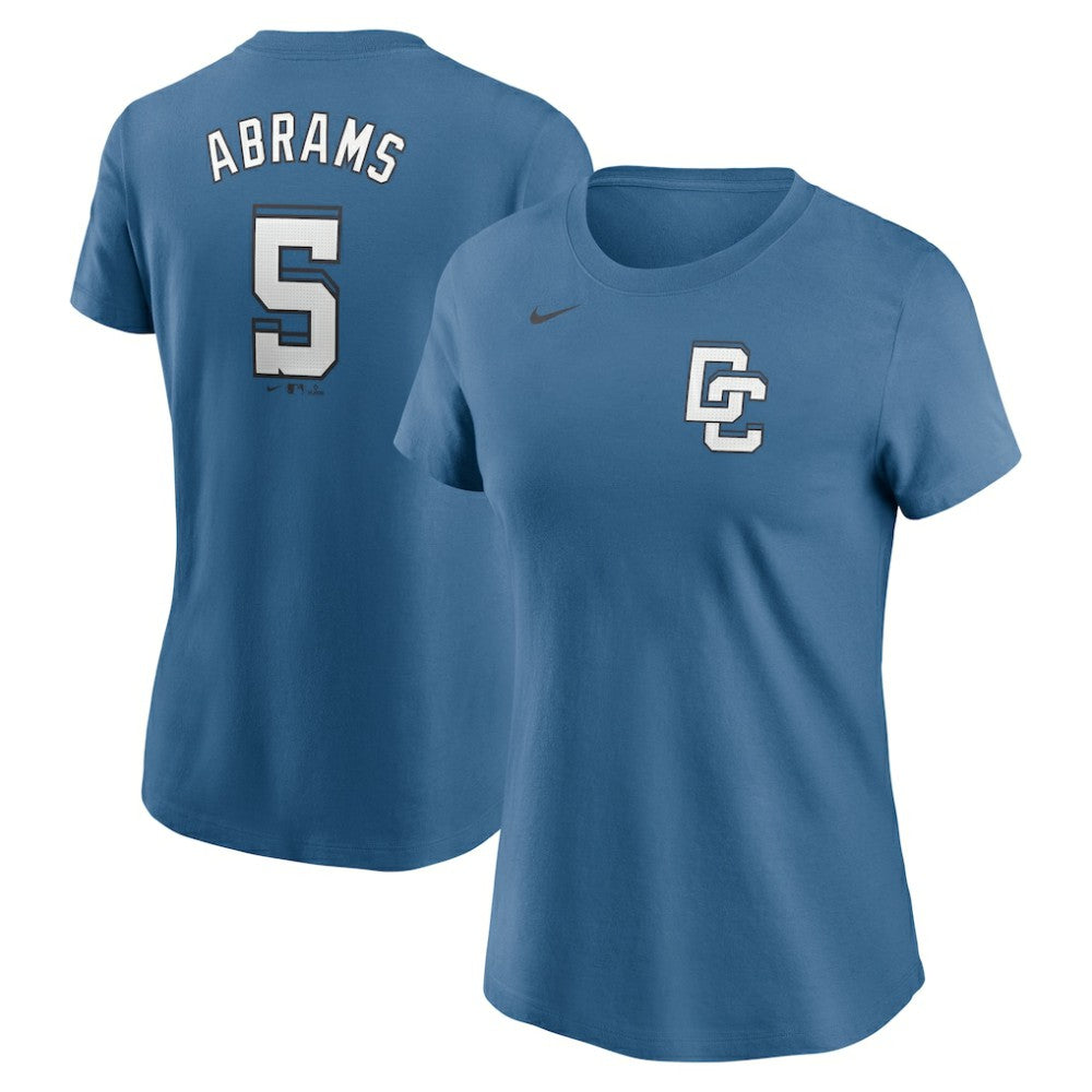 CJ Abrams Washington Nationals Women's 2025 City Connect Fuse Name & Number T-Shirt Blue