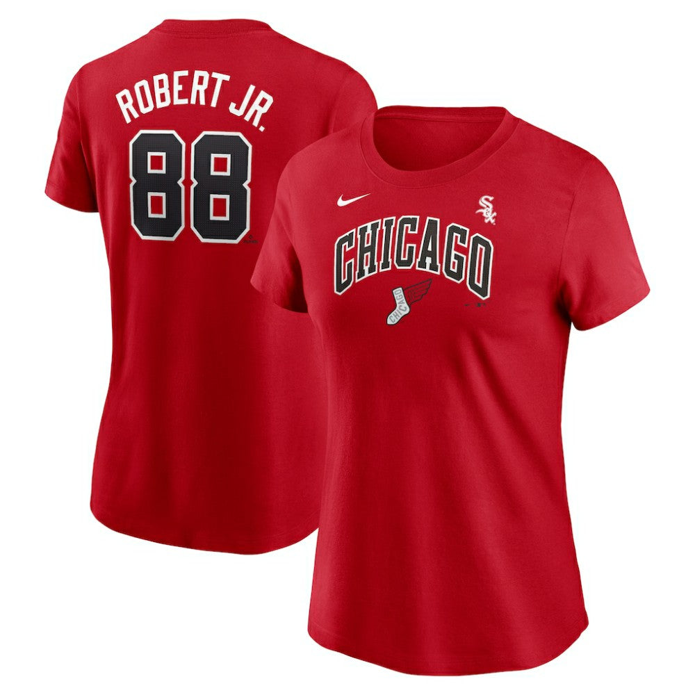 Luis Robert Jr. Chicago White Sox Women's 2025 City Connect Fuse Name & Number T-Shirt Red