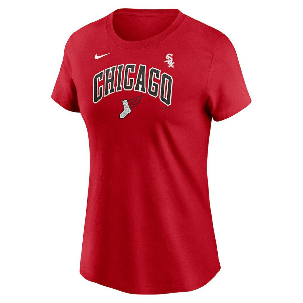 Luis Robert Jr. Chicago White Sox Women's 2025 City Connect Fuse Name & Number T-Shirt Red