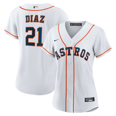 Yainer Diaz Houston Astros Women's Home Replica Jersey  White