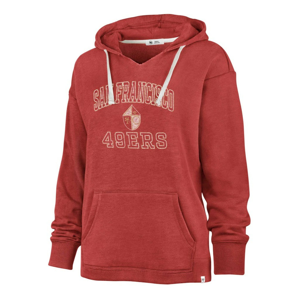 San Francisco 49ers '47 Women's Plus Size Clarity Kennedy Pullover Hoodie - Scarlet sale