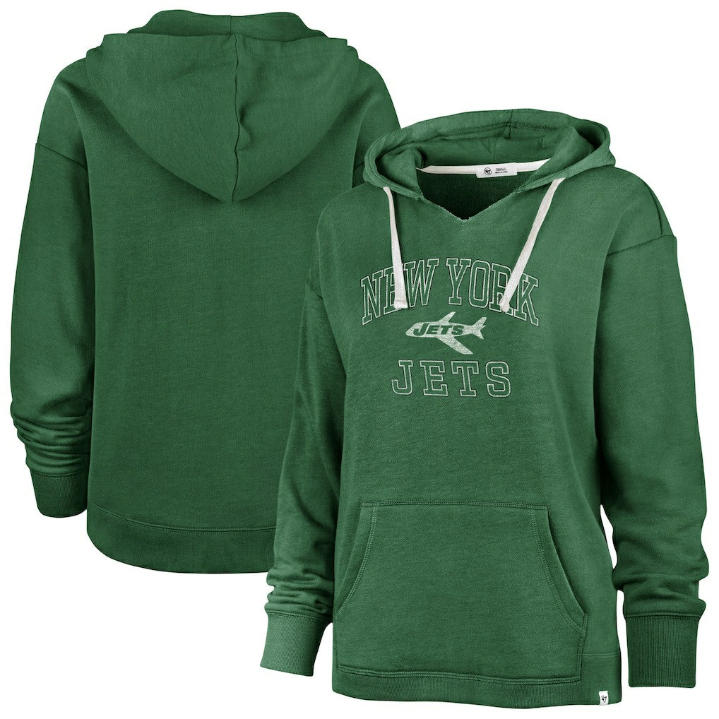 New York Jets '47 Women's Plus Size Clarity Kennedy Pullover Hoodie - Kelly Green discount