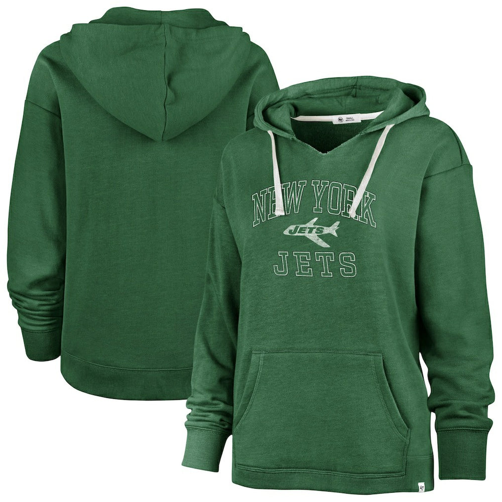 New York Jets '47 Women's Plus Size Clarity Kennedy Pullover Hoodie - Kelly Green discount