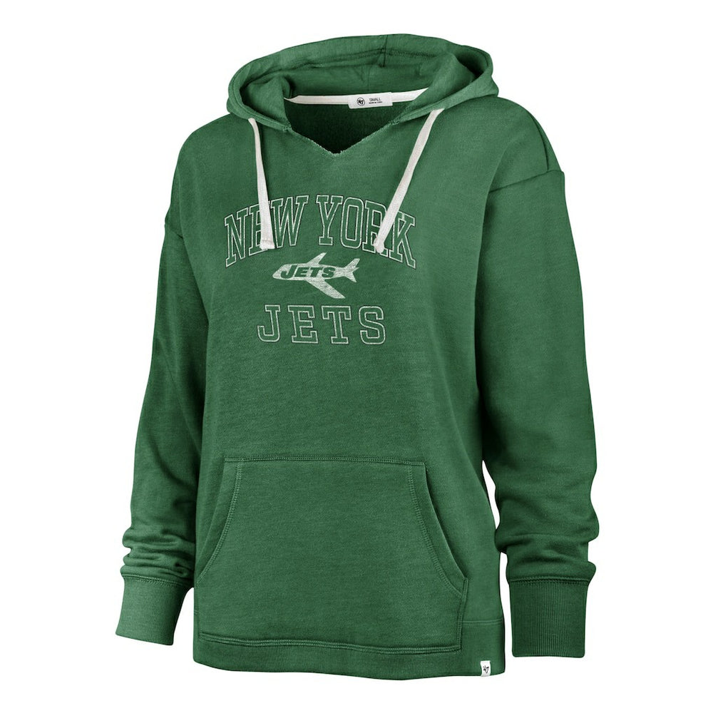 New York Jets '47 Women's Plus Size Clarity Kennedy Pullover Hoodie - Kelly Green discount