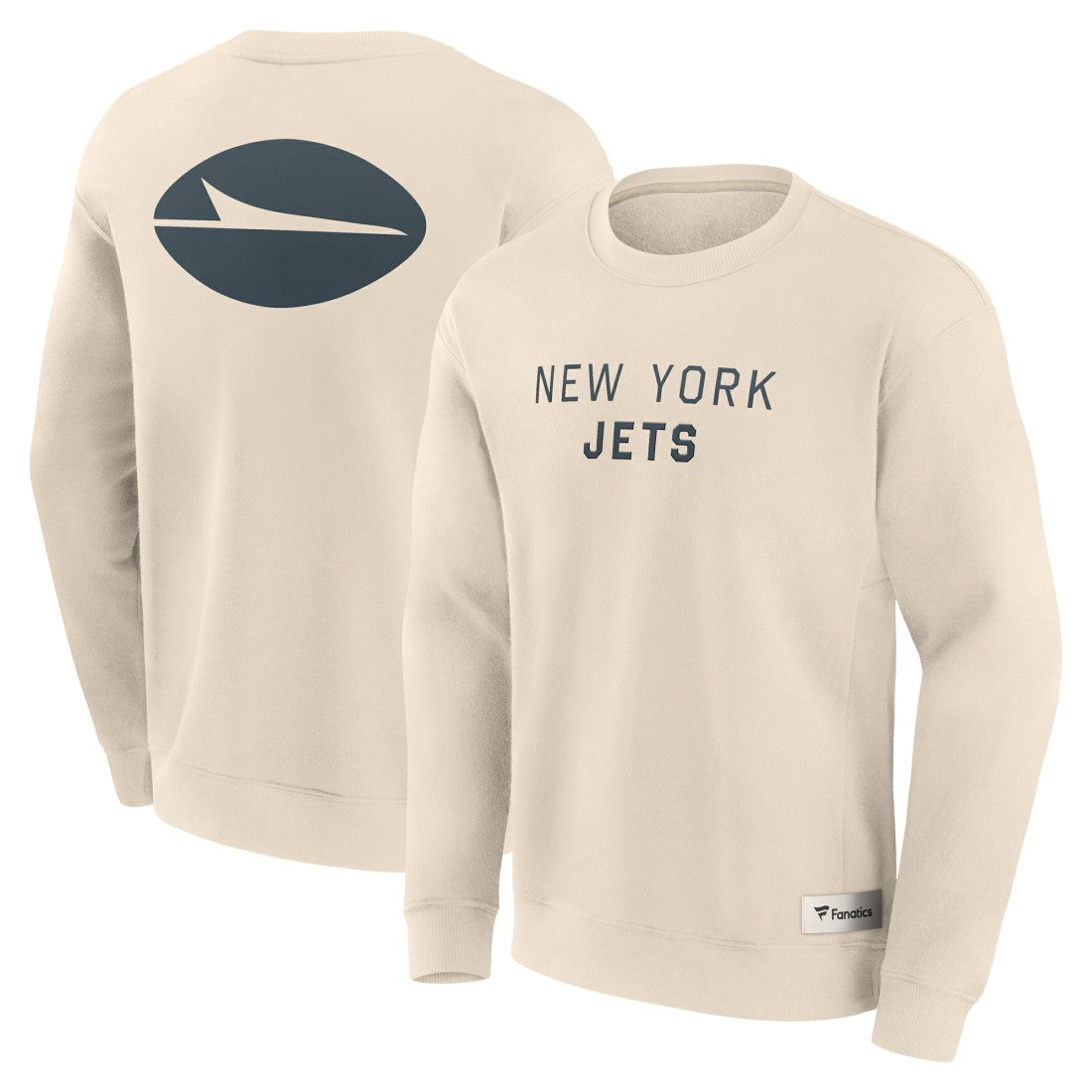 New York Jets Elements Future Ground Lettering Pullover Sweatshirt - Cream on sale