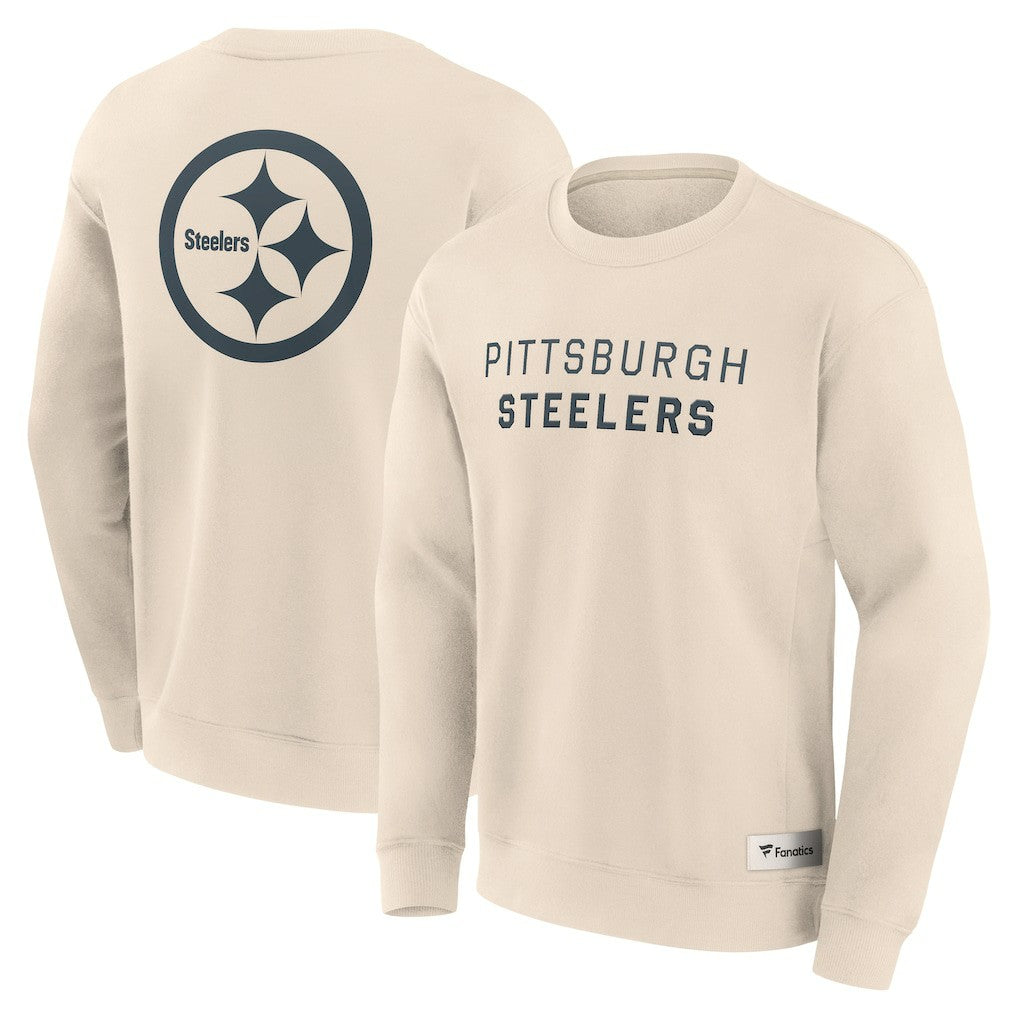 Pittsburgh Steelers Elements Future Ground Lettering Pullover Sweatshirt - Cream discount