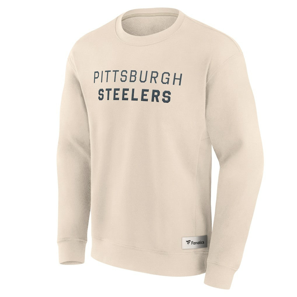 Pittsburgh Steelers Elements Future Ground Lettering Pullover Sweatshirt - Cream discount