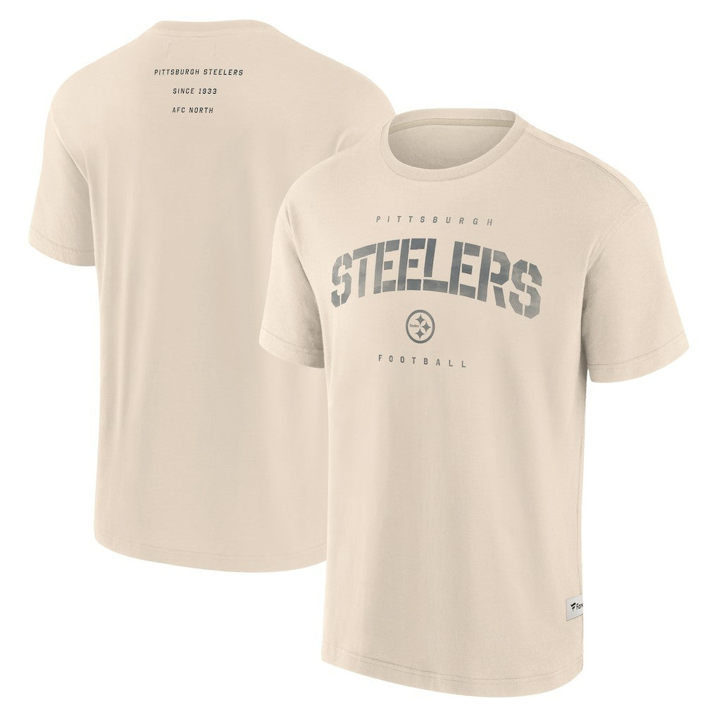 Pittsburgh Steelers Elements Weathered Tonal Future Ground T-Shirt - Cream for sale