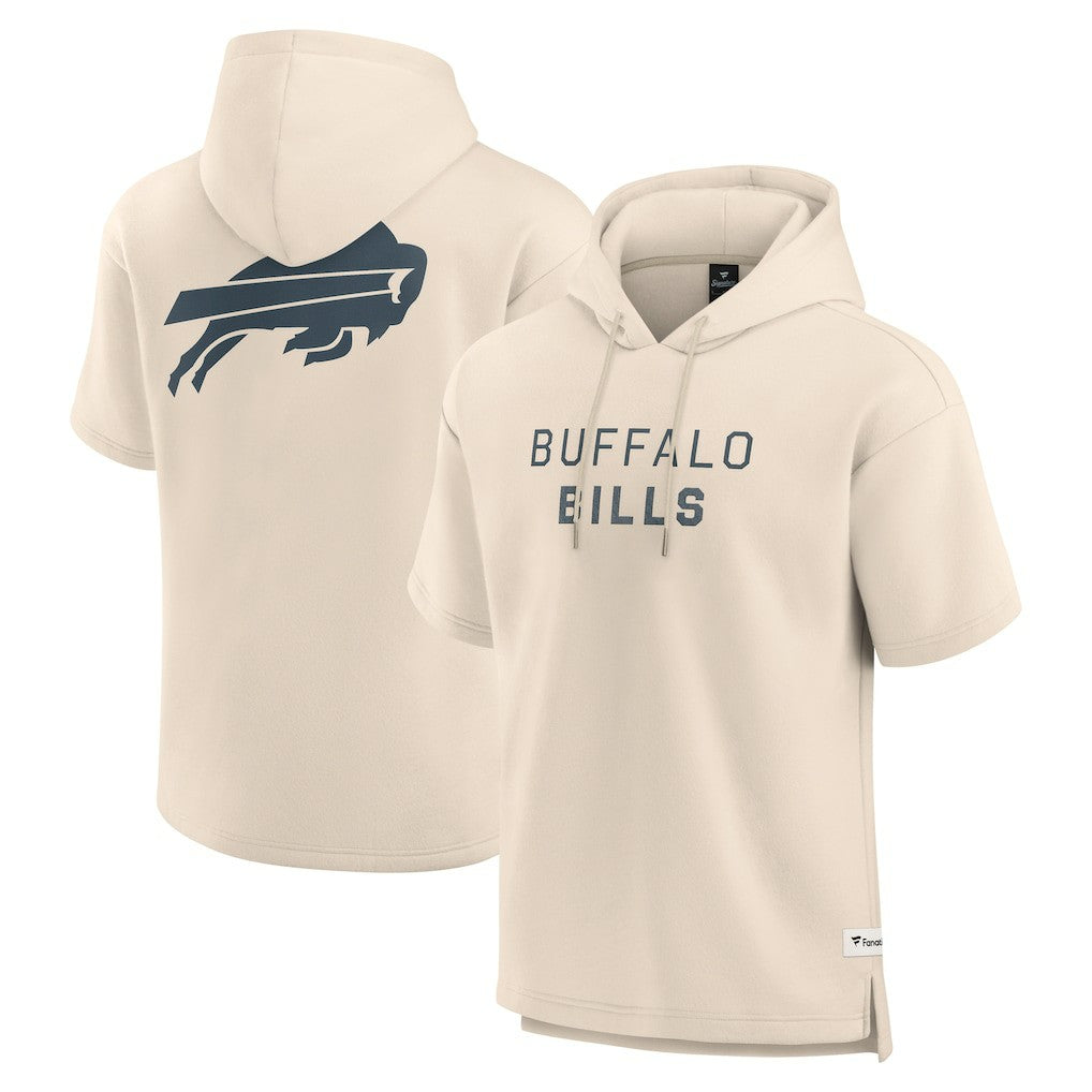 Buffalo Bills Elements Future Ground Lettering Short Sleeve Pullover Hoodie - Cream sale