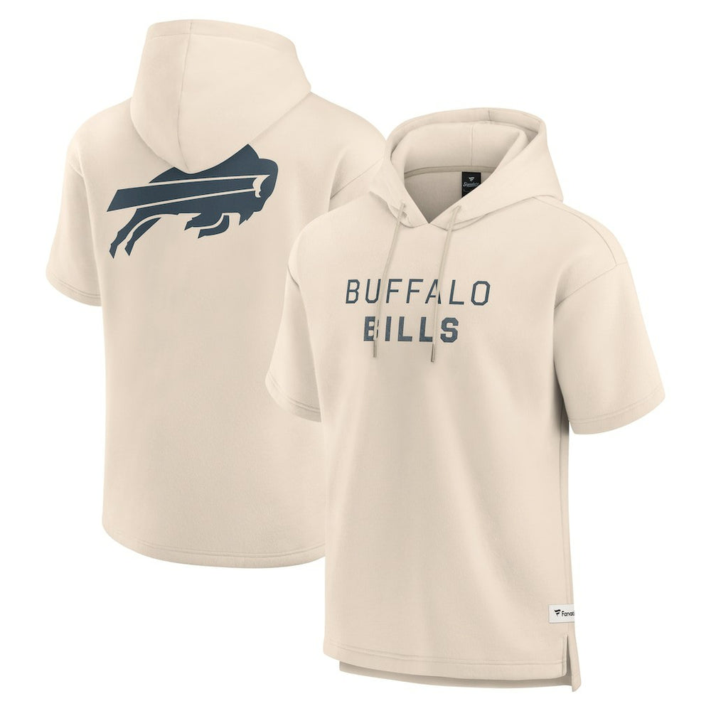 Buffalo Bills Elements Future Ground Lettering Short Sleeve Pullover Hoodie - Cream sale