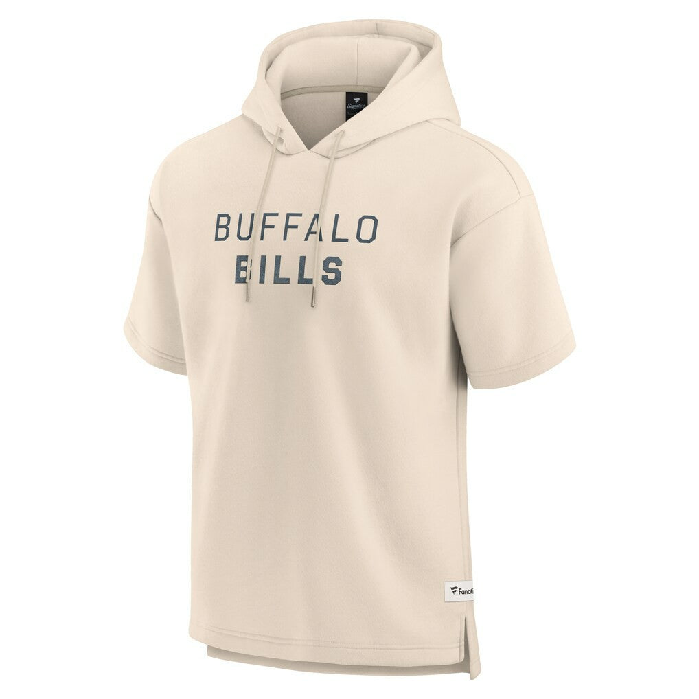 Buffalo Bills Elements Future Ground Lettering Short Sleeve Pullover Hoodie - Cream sale