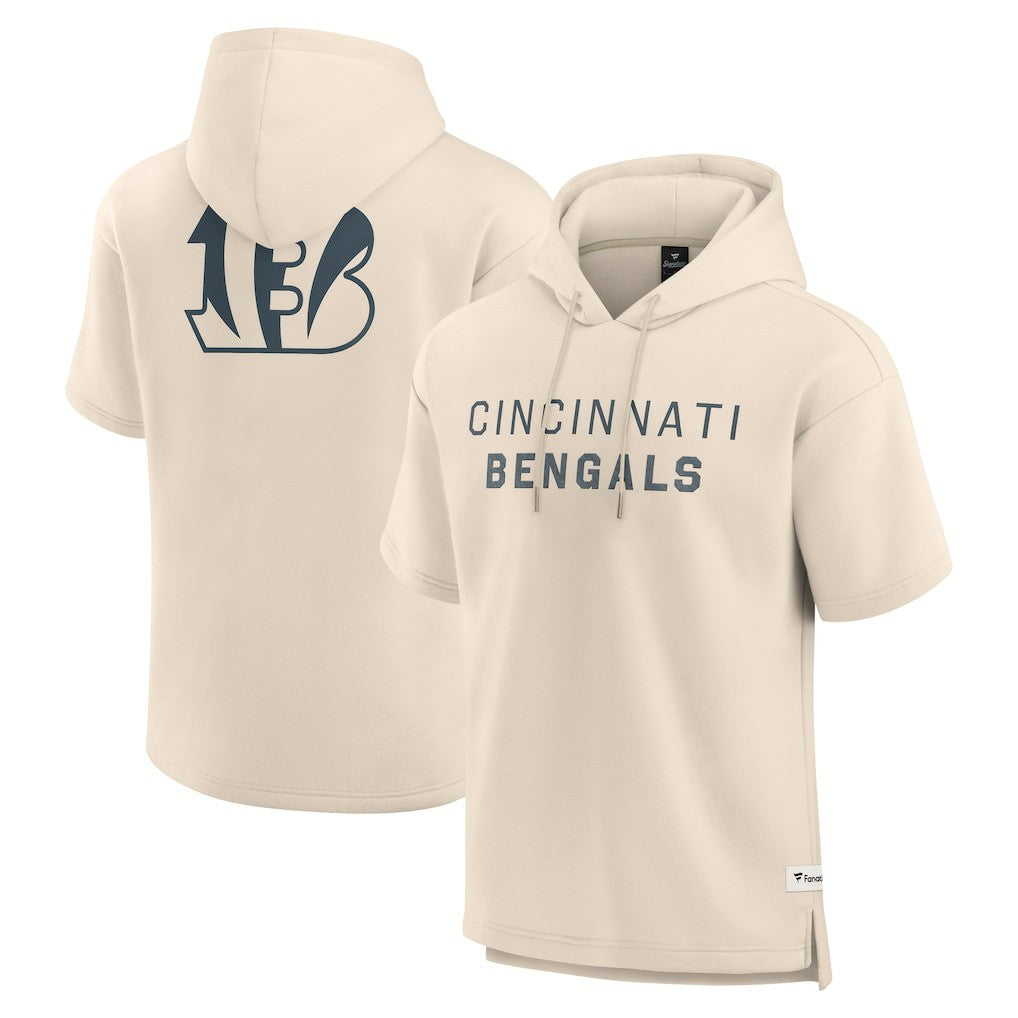 Cincinnati Bengals Elements Future Ground Lettering Short Sleeve Pullover Hoodie - Cream online