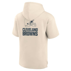 Cleveland Browns Elements Future Ground Lettering Short Sleeve Pullover Hoodie - Cream outlet