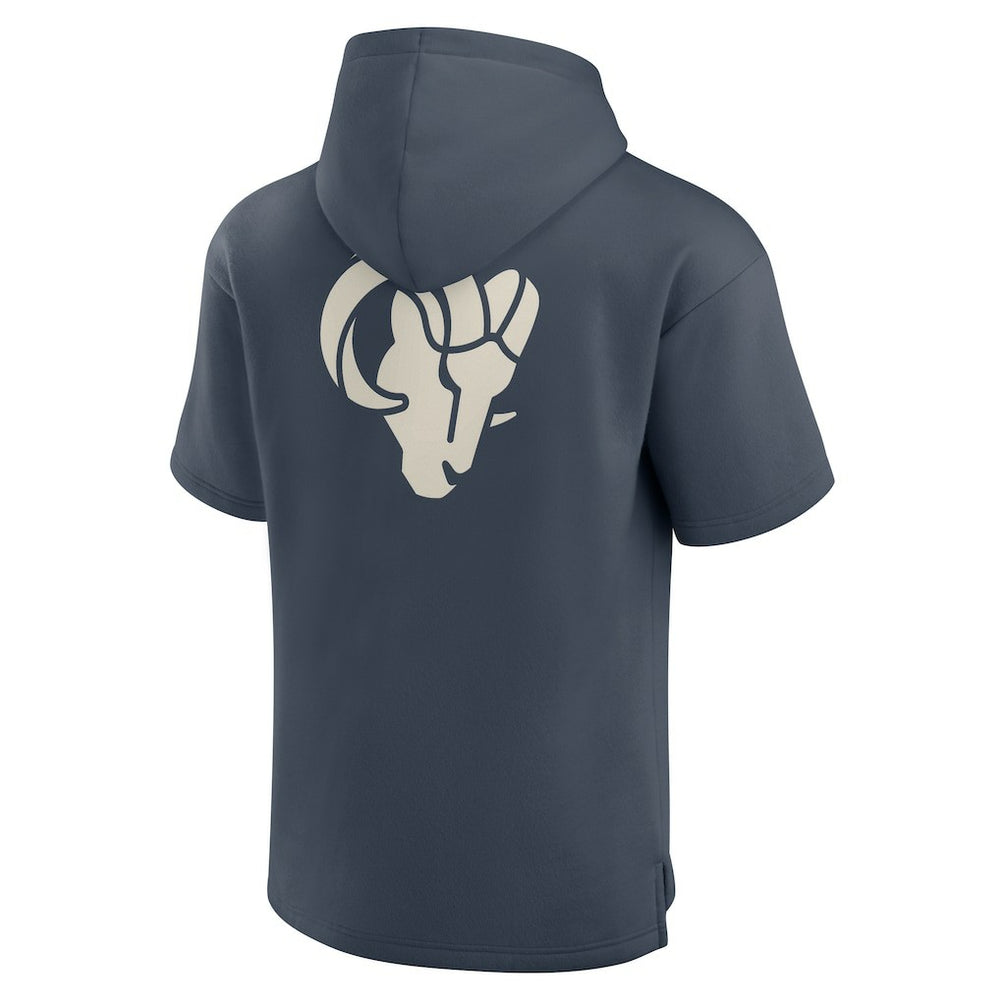 Los Angeles Rams Elements Future Ground Lettering Short Sleeve Pullover Hoodie - Navy cheap