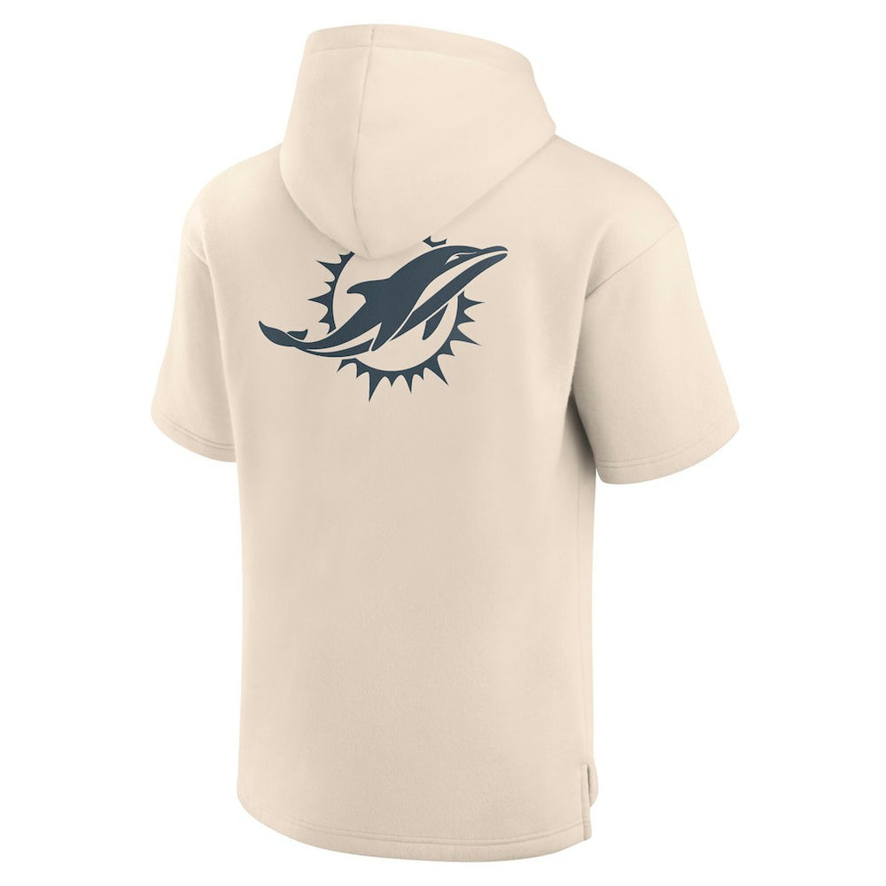 Miami Dolphins Elements Future Ground Lettering Short Sleeve Pullover Hoodie - Cream sale