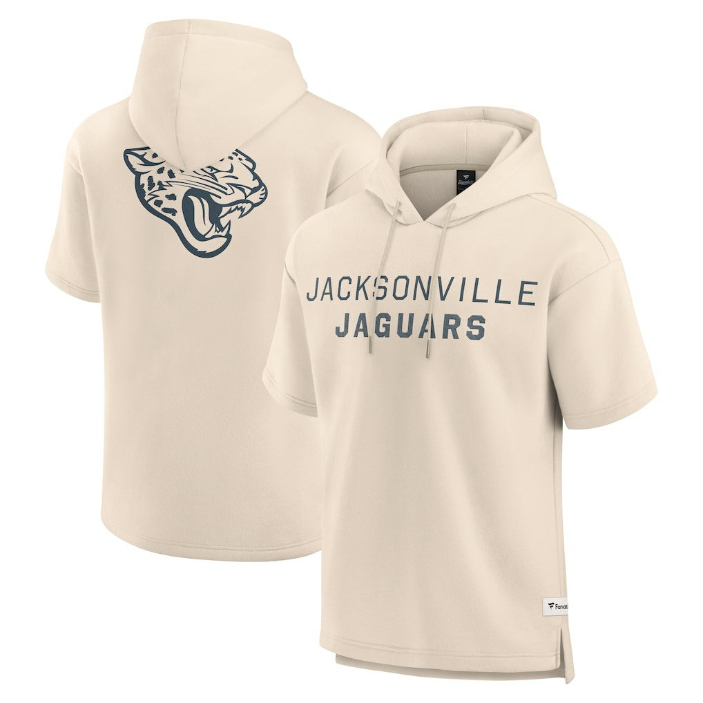 Jacksonville Jaguars Elements Future Ground Lettering Short Sleeve Pullover Hoodie - Cream discount