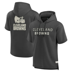 Cleveland Browns Elements Future Ground Lettering Short Sleeve Pullover Hoodie - Charcoal on sale