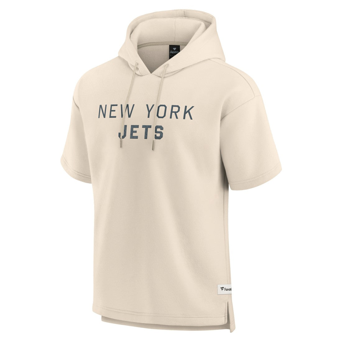 New York Jets Elements Future Ground Lettering Short Sleeve Pullover Hoodie - Cream on sale