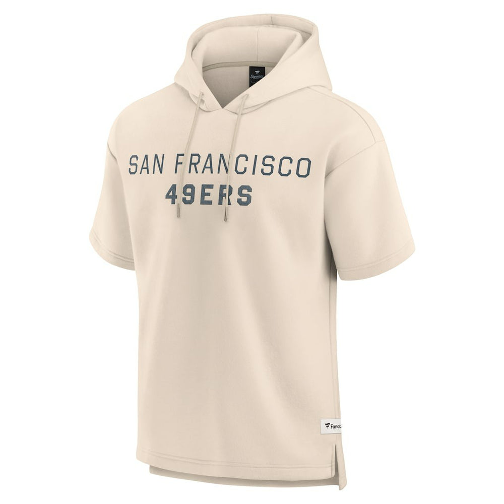 San Francisco 49ers Elements Future Ground Lettering Short Sleeve Pullover Hoodie - Cream discount