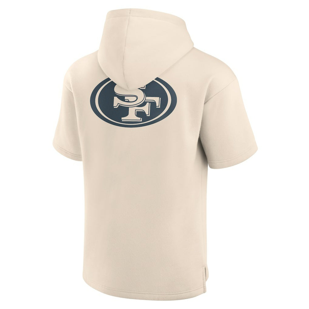San Francisco 49ers Elements Future Ground Lettering Short Sleeve Pullover Hoodie - Cream discount