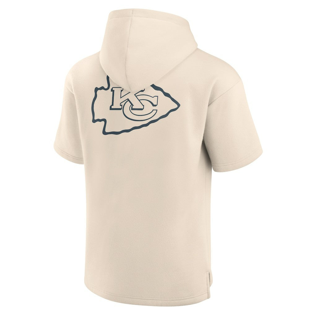 Kansas City Chiefs Elements Future Ground Lettering Short Sleeve Pullover Hoodie - Cream on sale