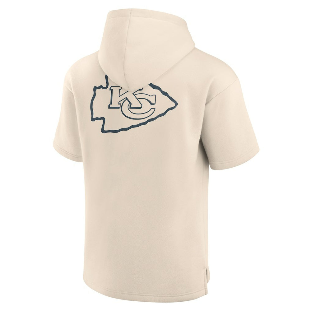 Kansas City Chiefs Elements Future Ground Lettering Short Sleeve Pullover Hoodie - Cream on sale