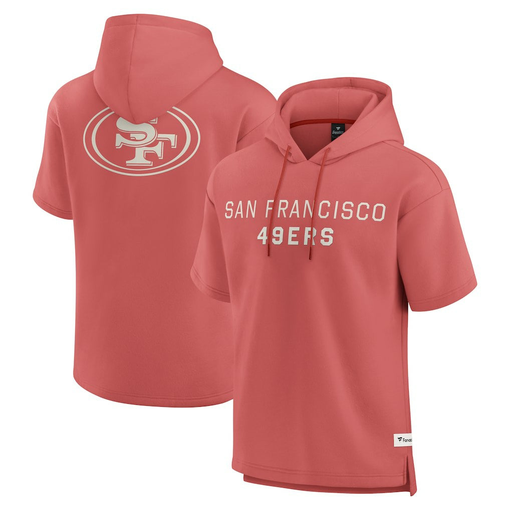 San Francisco 49ers Elements Future Ground Lettering Short Sleeve Pullover Hoodie - Red online