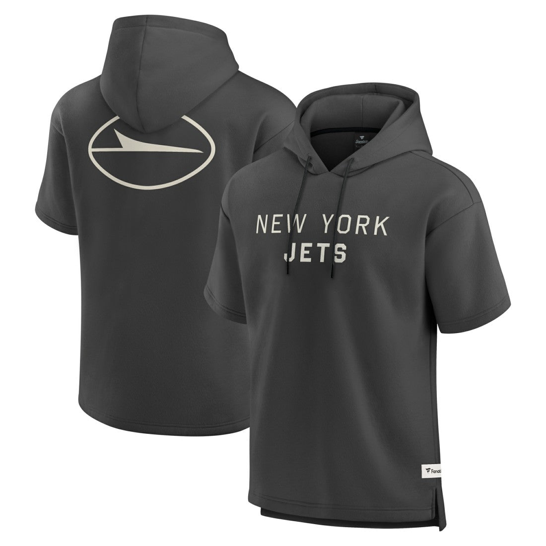 New York Jets Elements Future Ground Lettering Short Sleeve Pullover Hoodie - Charcoal discount