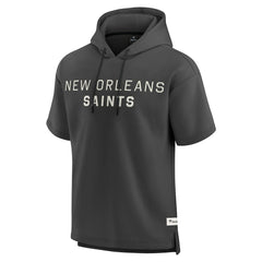 New Orleans Saints Elements Future Ground Lettering Short Sleeve Pullover Hoodie - Charcoal sale