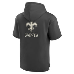 New Orleans Saints Elements Future Ground Lettering Short Sleeve Pullover Hoodie - Charcoal sale