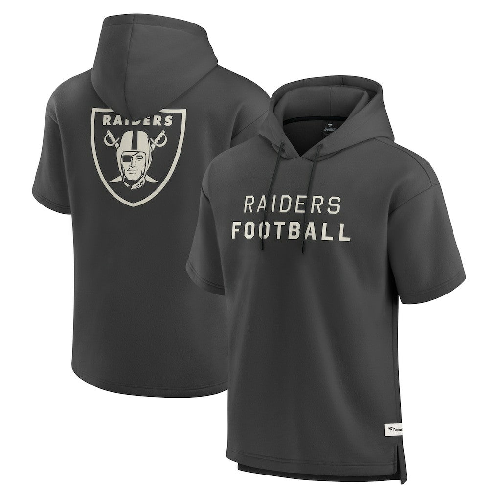 Las Vegas Raiders Elements Future Ground Lettering Short Sleeve Pullover Hoodie - Charcoal sale