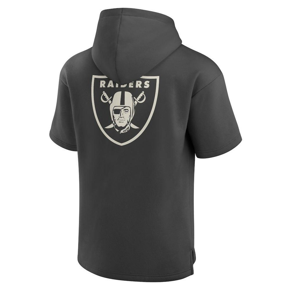 Las Vegas Raiders Elements Future Ground Lettering Short Sleeve Pullover Hoodie - Charcoal sale