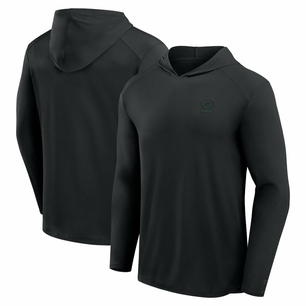 Green Bay Packers Front Office Power Mono Long Sleeve Hoodie T-Shirt - Black discount