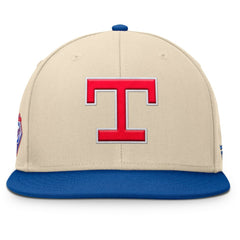 Texas Rangers Cooperstown Collection Bounder Snapback Hat Natural/Royal