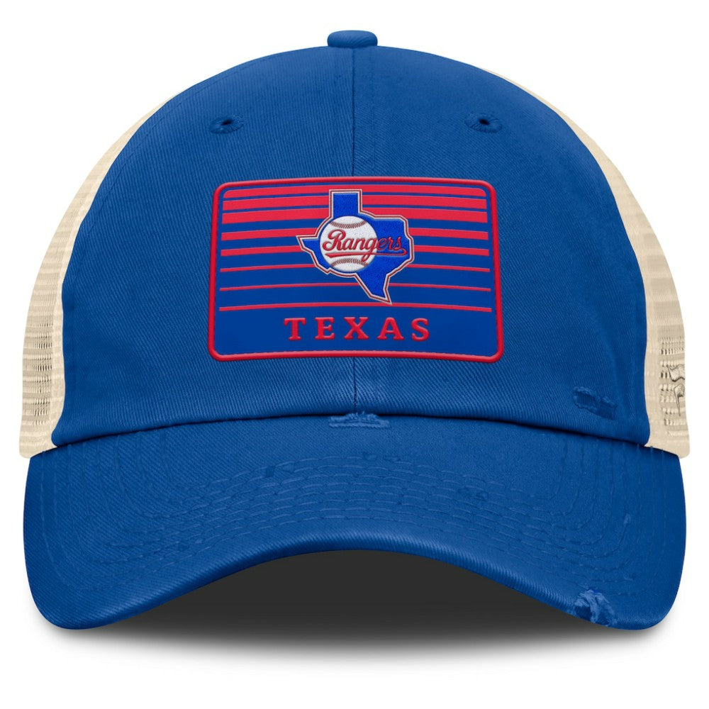 Texas Rangers Cooperstown Collection Eastbound Mesh Adjustable Hat Royal/Natural