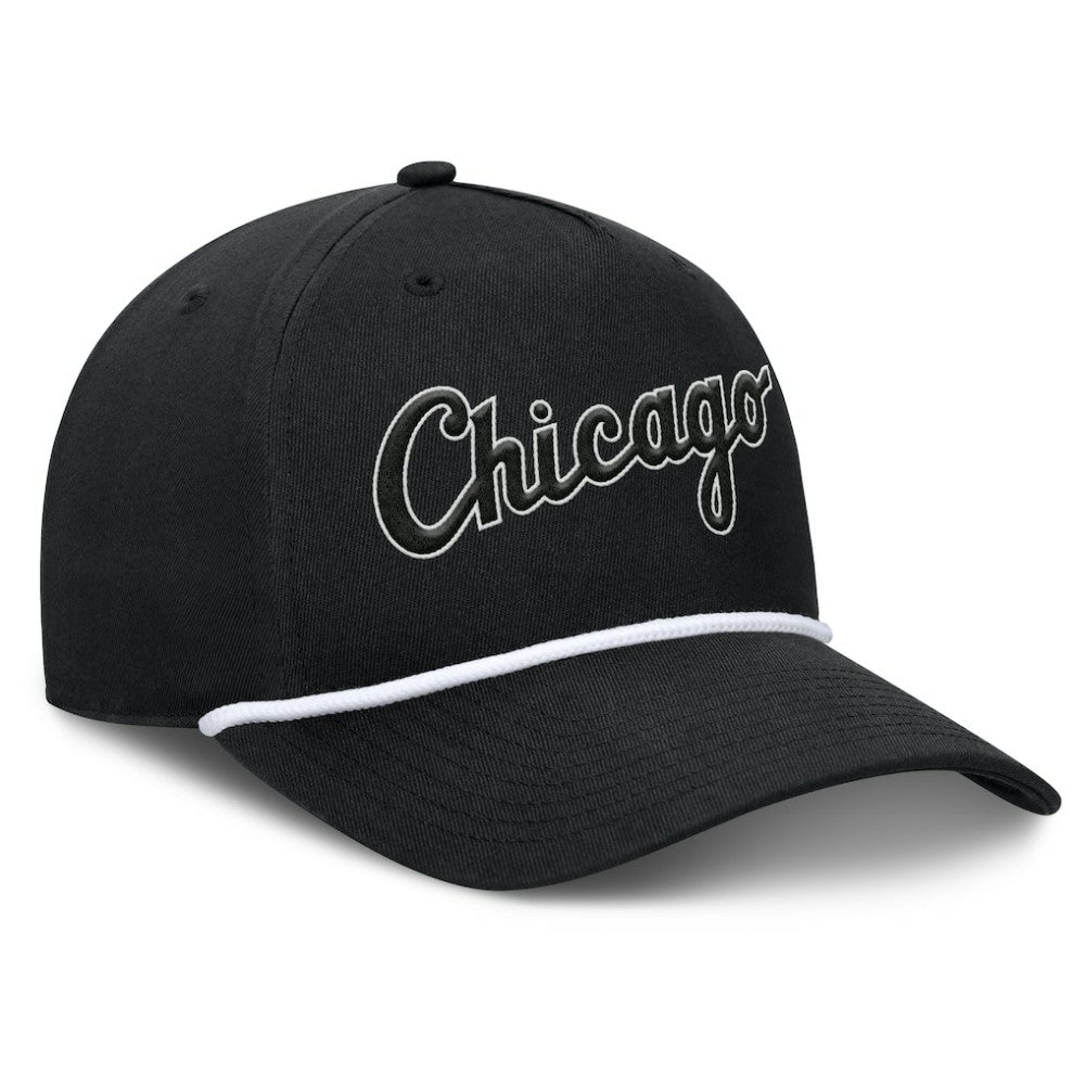 Chicago White Sox Clubhouse Foul Ball A-Frame Adjustable Hat Black