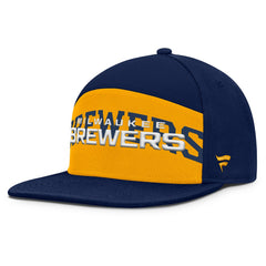 Milwaukee Brewers Clubhouse Splitter Snapback Hat Navy/Gold